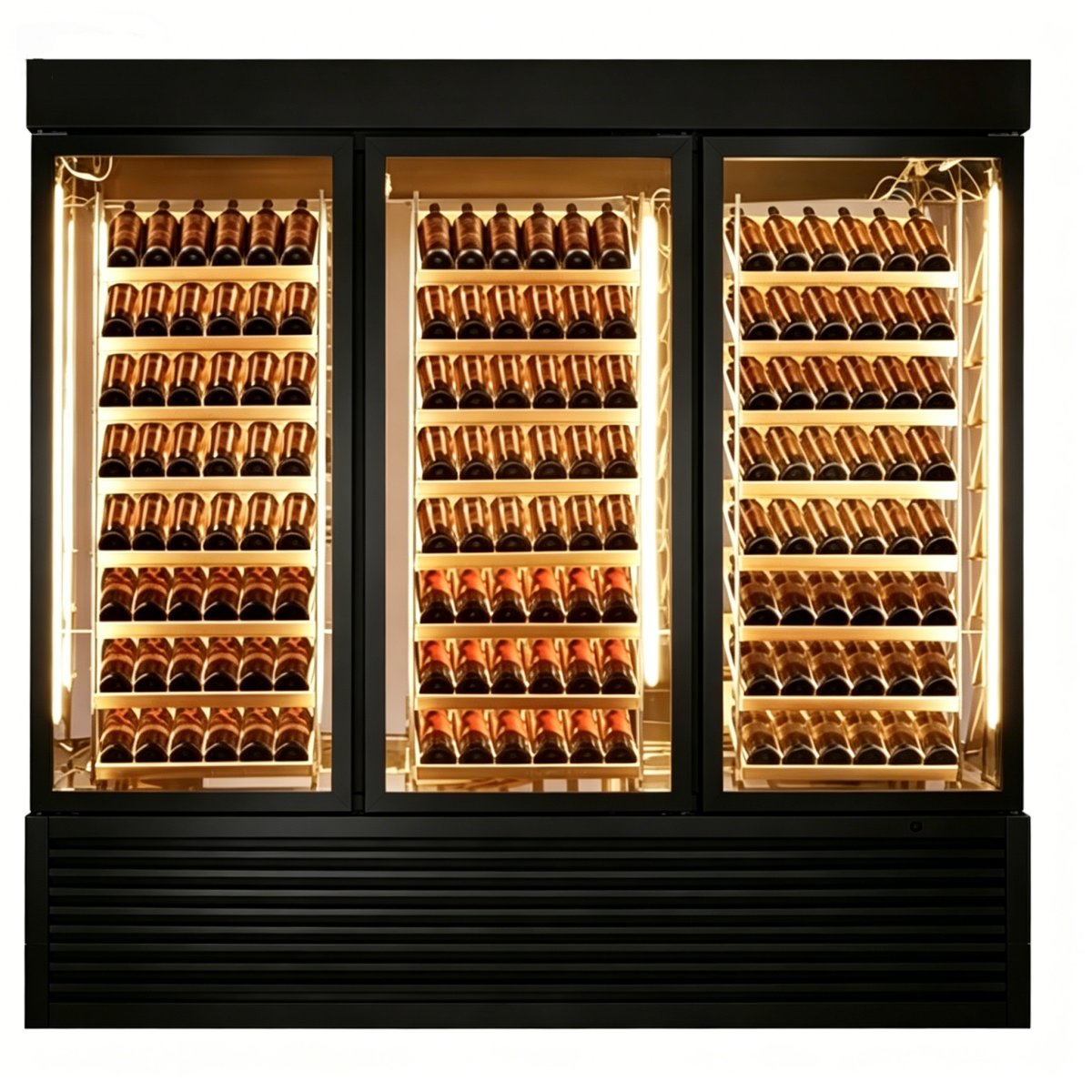 L- Large Triple Door Wine Storage Cabinet LED Light Constant Temperature Wine Cooler Commercial Wine Display Fridge