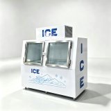 C-Easy to Clean Embossed Aluminum Liner Double Door Ice Storage Freezer for Cold Drink Shop