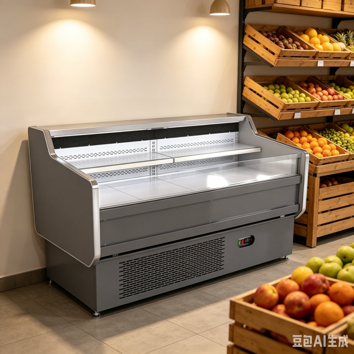 Anti-Rust Meat Display Case Large Capacity Freestanding Refrigerated Counter for Grocery Meat Section