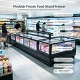 Energy Saving Combined Frozen Food Display Island Freezer For Retail Supermarket