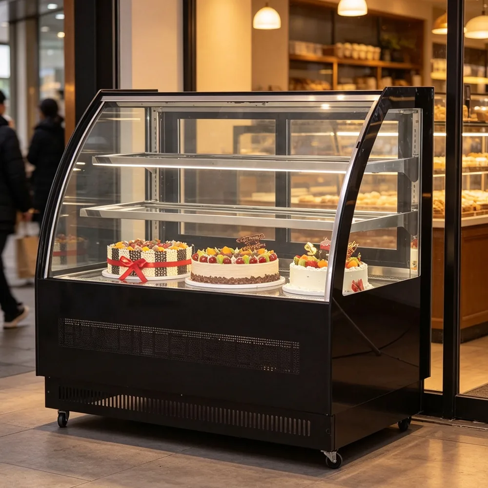 Supermarket Deli Pastry Display Cooler Commercial Grade Cake Refrigerated Showcase