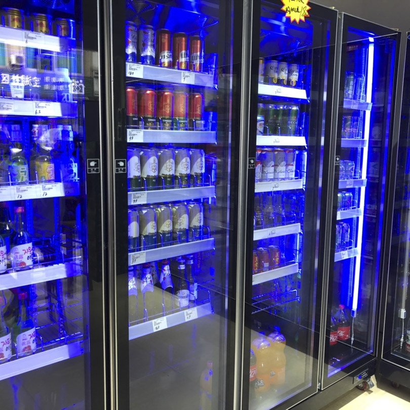 Foshan Portable Beer Back bar Cooler Counter Glass 3 Door bar Fridge