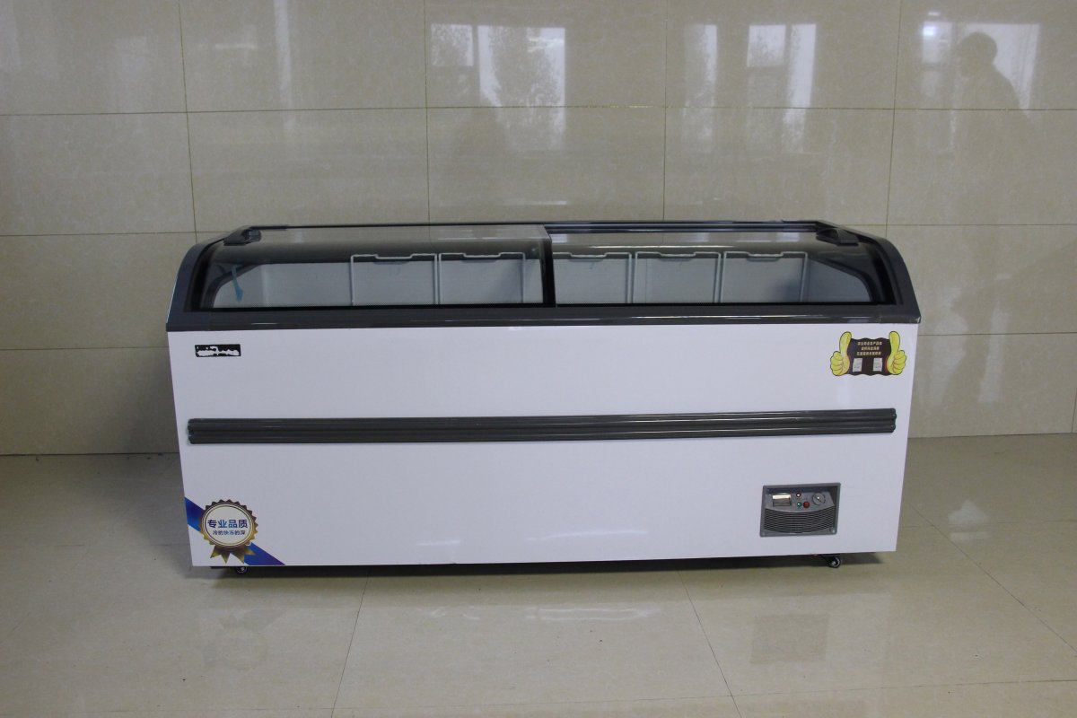 Wholesale High Quality Supermarket Commercial Practical showcase Refrigerator Lsland Chiller Freezer Horizontal Display Fridge
