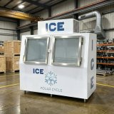 Commercial Gas Station Ice Freezer Slanted Door Outdoor Ice Merchandiser with Compressor