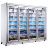 Commercial Stainless Steel Glass Door Beer Fridge Drink Cooler Outdoor Refrigerator