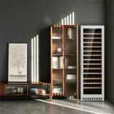 C-318L Multi-Layer Wood Rack Wine Storage Fridge 5-20℃ Adjustable
