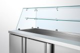 Support All-round Customization Commercial Kitchen Freezer Workbench Table Refrigerator With Glass Cover for Restaurant