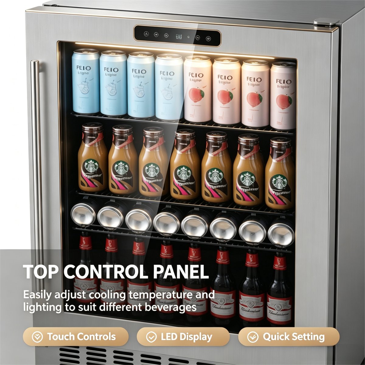 C-Household Commercial Beverage Cooler 145L Vertical Beer Display Cabinet