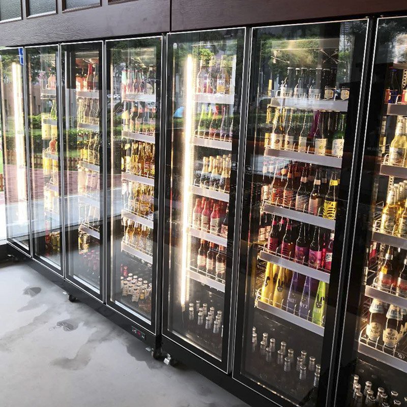 Cold Beverage Display Chiller Mini Beer 2 Door Display Fridge
