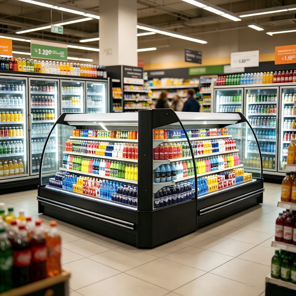 Plug-in Type Sectional Cooler Easy Installation Modular Open Chiller for Grocery Renovation