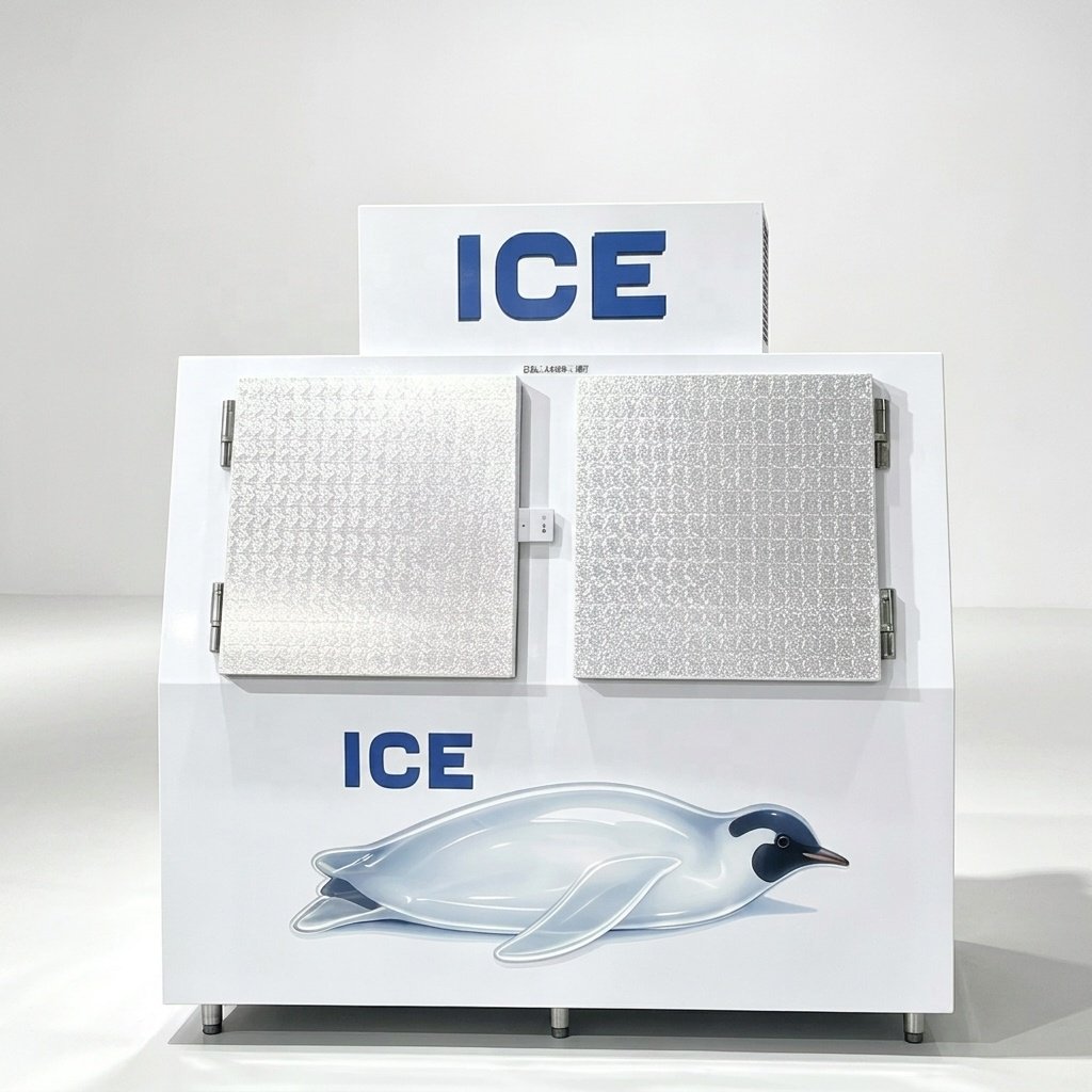 Heavy Duty Outdoor Ice Storage Freezer Solid Door Ice Merchandiser for Campground Convenience Store