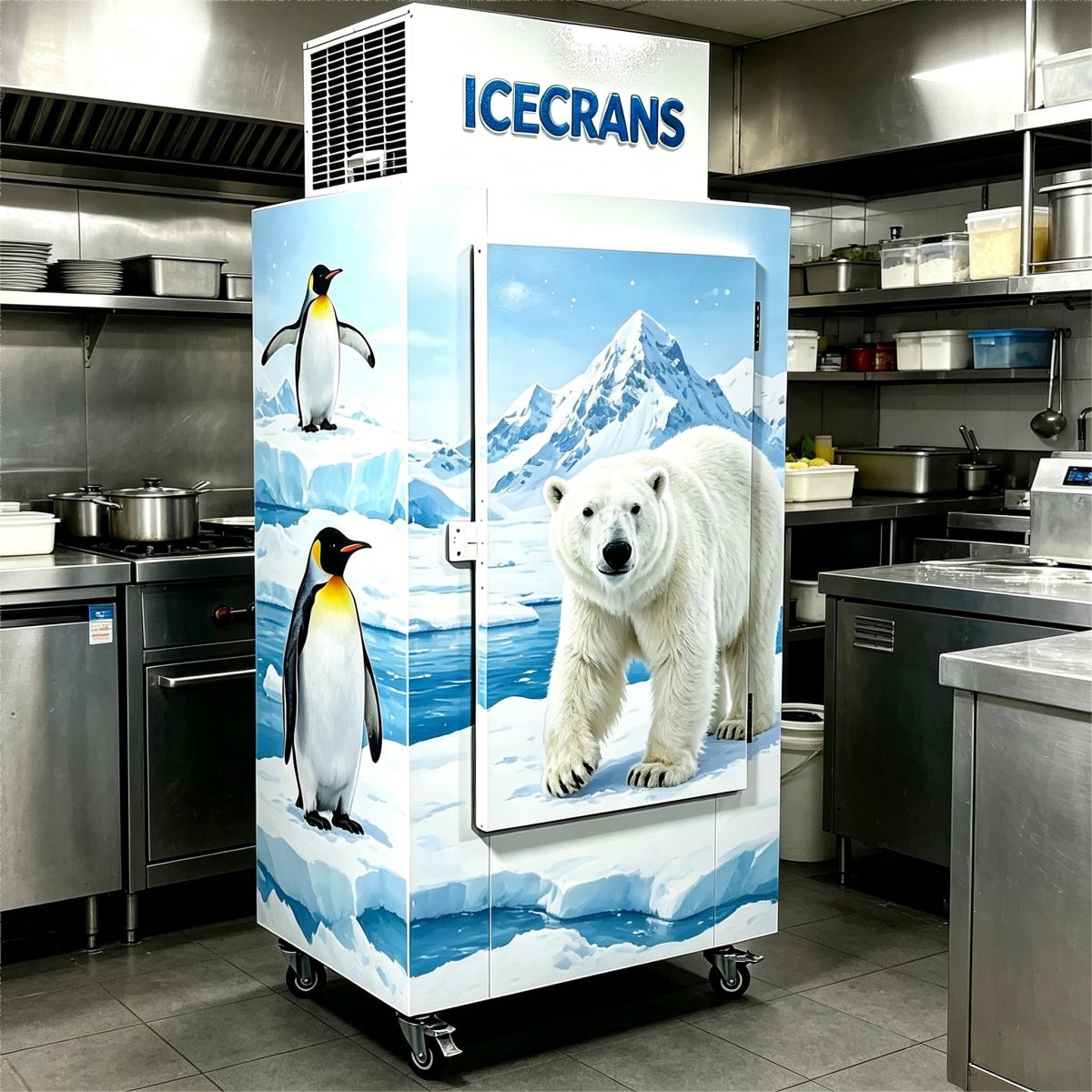 G-Commercial Mobile Ice Storage Freezer Cabinet For Ice Bag Storage