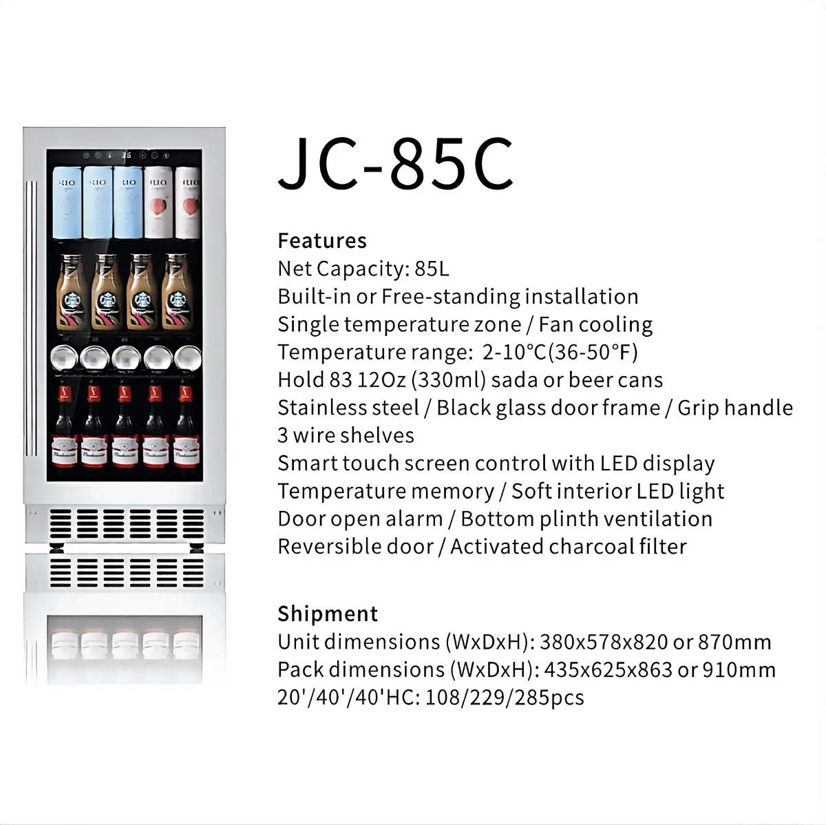 L- Factory Direct Built-in Wine Cabinet Detachable Racks Freestanding Wine Chiller Bulk Supply