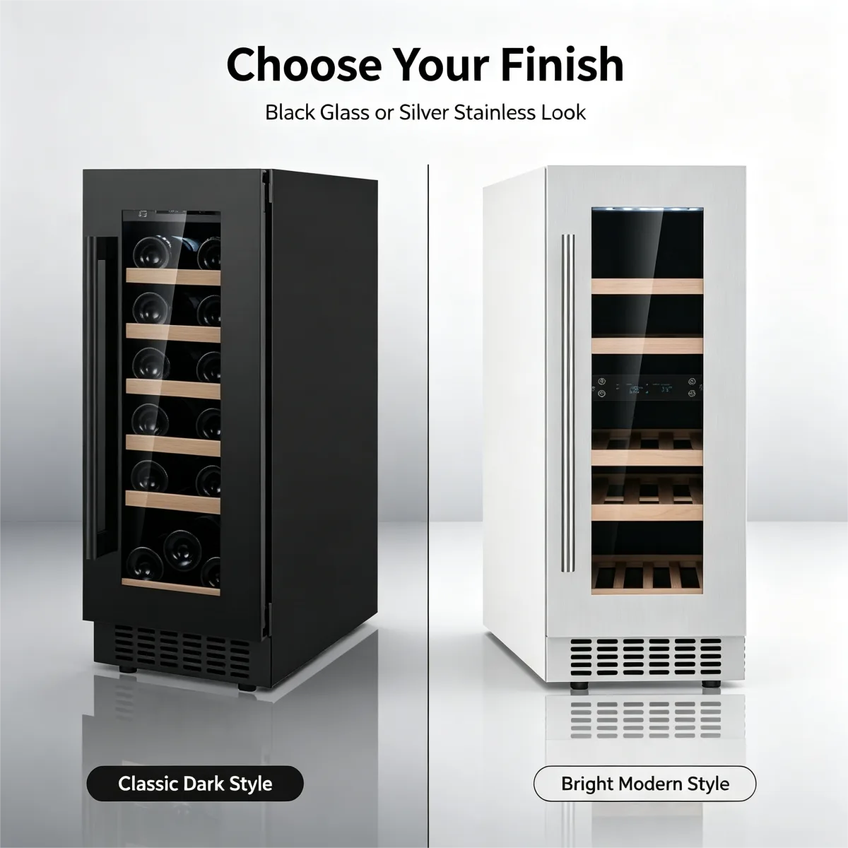 C-Narrow Embedded Wine Fridge 85L 5℃ to 12℃ Single Zone Storage Cabinet
