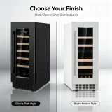 C-Narrow Embedded Wine Fridge 85L 5℃ to 12℃ Single Zone Storage Cabinet