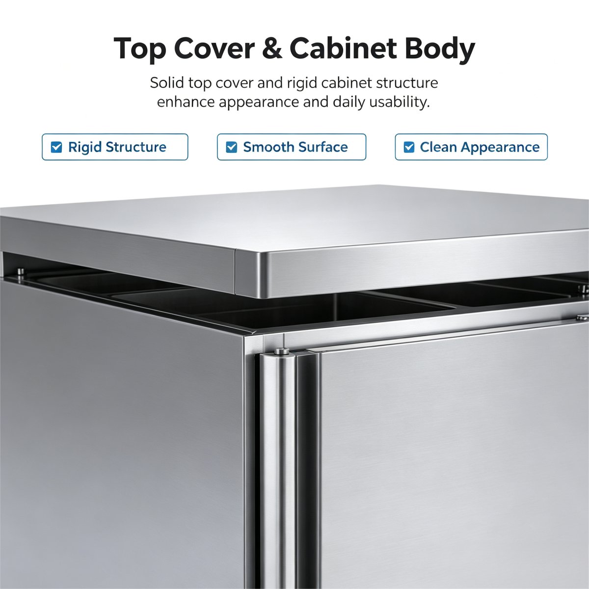 C-Commercial 600L Kitchen Upright Freezer -20~-5℃ Stainless Steel Back Chiller for Restaurant