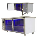 Refrigeration Equipment Glass Door Undercounter Refrigerator Kitchen Cabinet Freezer Workbench Fridge Worktable Freezer Chiller
