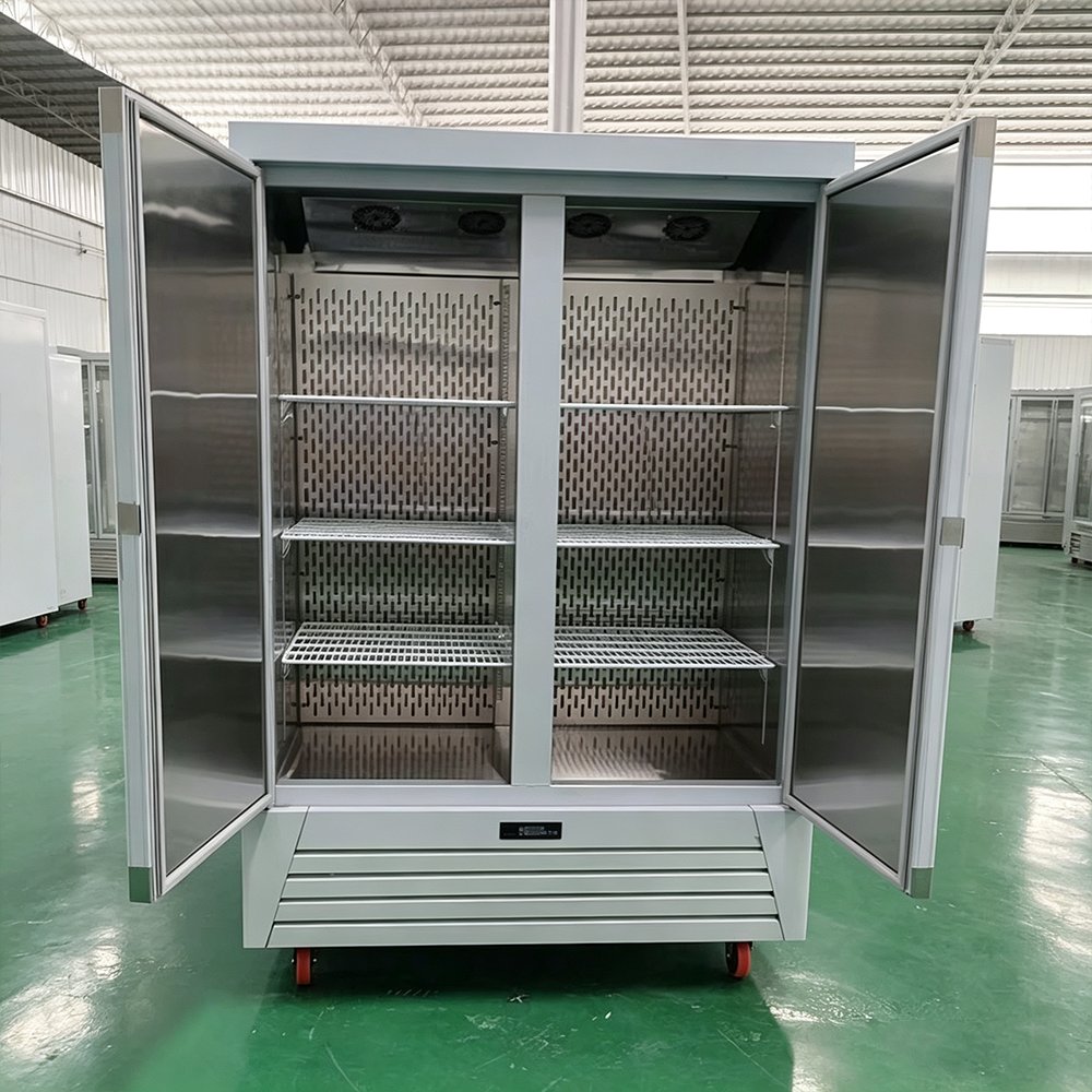 Digital Control Double Door Commercial Refrigerator Forced Air Cooling Freezer