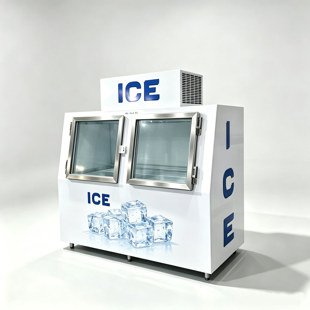 L-CE Certified Horizontal Ice Display Freezer Large Capacity Ice Storage Cabinet for Ice Wholesale Retail Business