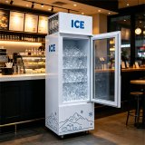C-Fast Direct Cooling Vertical Single Door Ice Storage Freezer Anti-fog Tempered Glass Door for Beverage Retail