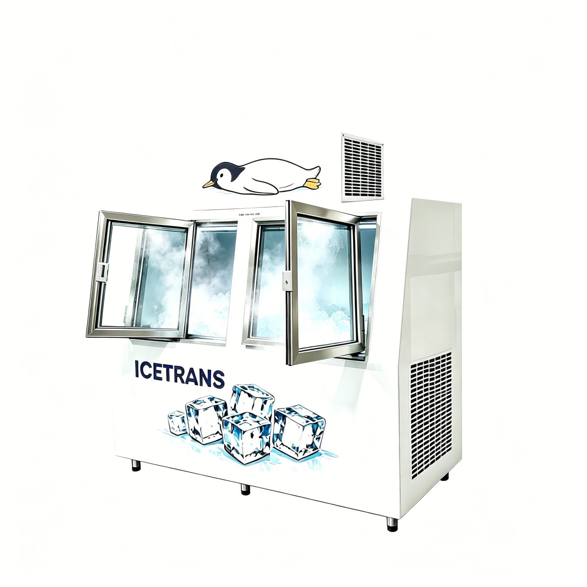 G-ICETRANS Double Glass Door Commercial Ice Storage Freezer