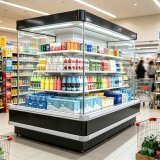 Space Optimized Dual Side Cooler Large Storage Island Display Chiller for Retail Store Layout