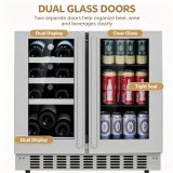 C-115L Double Door Mini Beer Cooler Glass Door Beverage Display Refrigerator