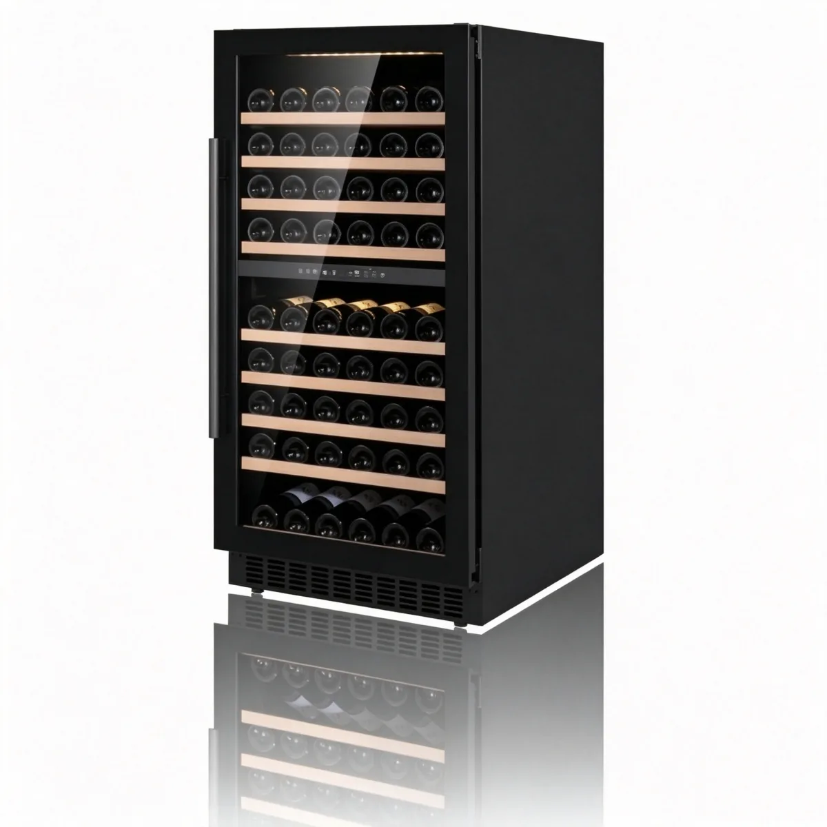 L-  Vertical Built-in Wine Chiller Door Open Alarm Stainless Steel Wine Refrigerator