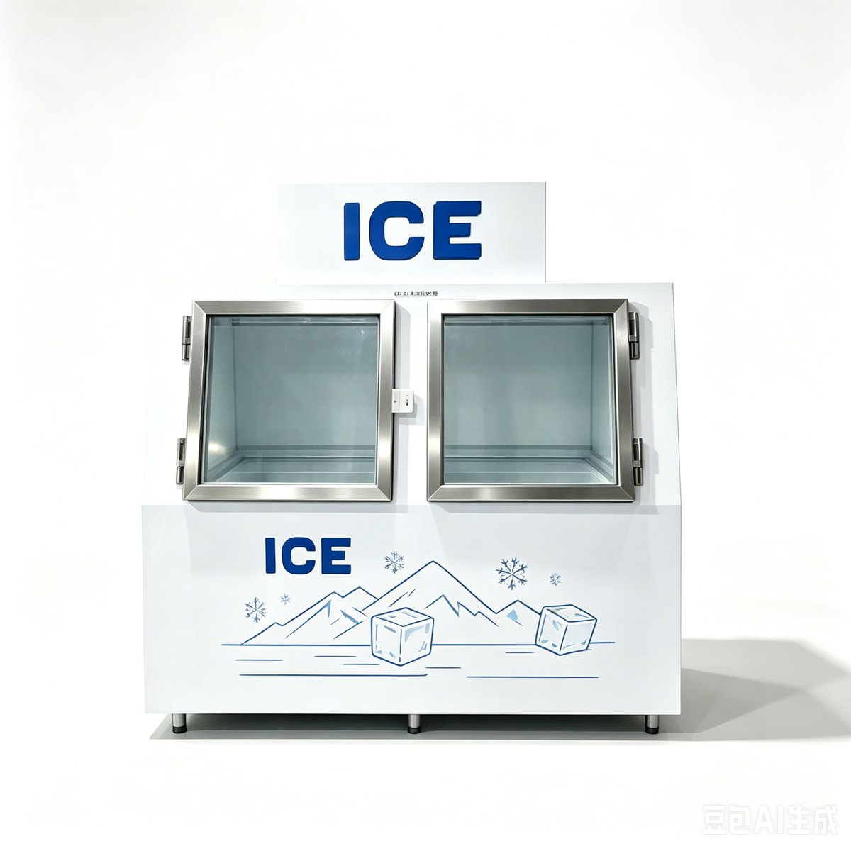 C-Movable Brake Casters Double Door Ice Storage Freezer Fast Cooling Design for Supermarket Retail