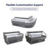Anti-Rust Meat Display Case Large Capacity Freestanding Refrigerated Counter for Grocery Meat Section