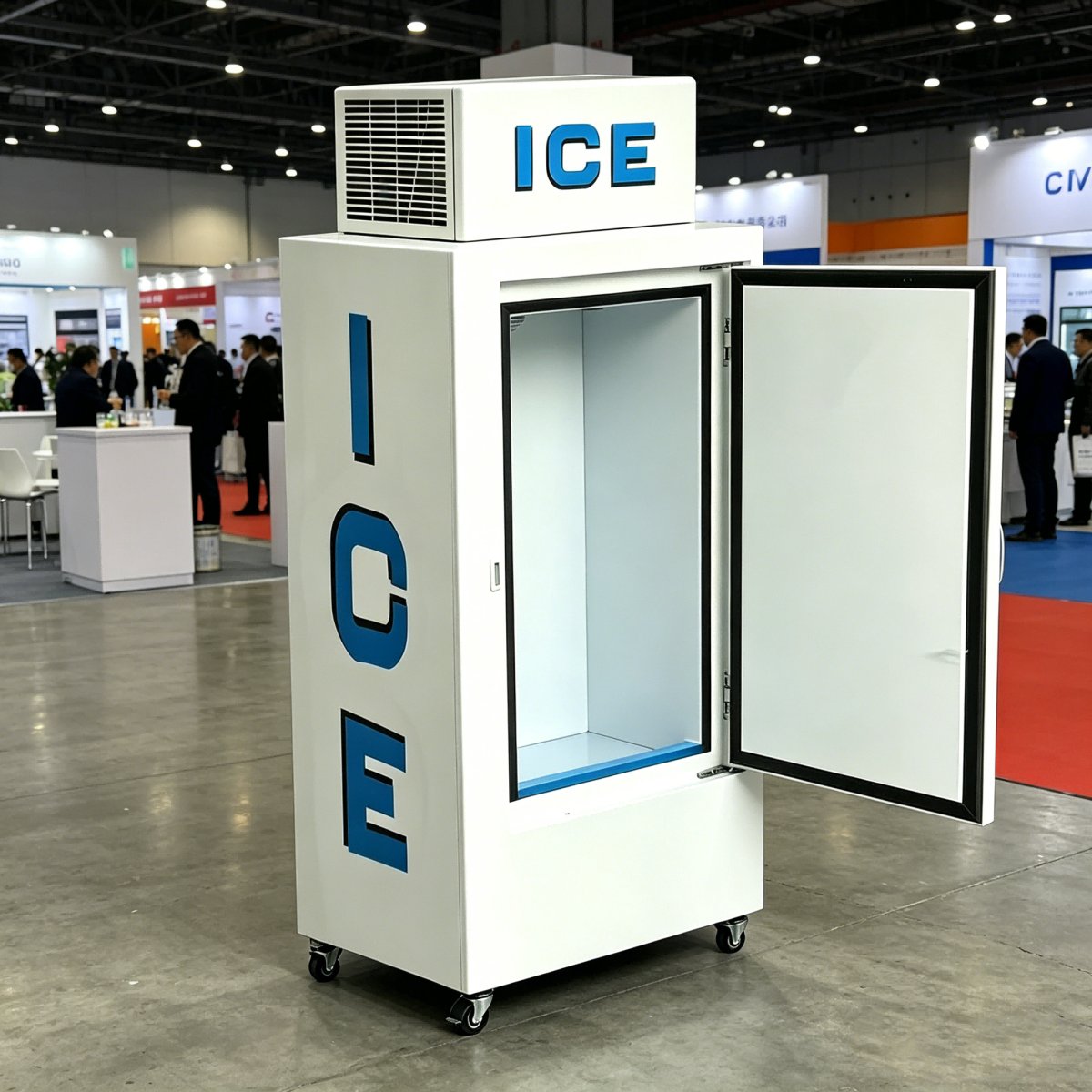 L-Large Capacity Upright Ice Storage Freezer Commercial Ice Merchandiser With Custom Sticker Available