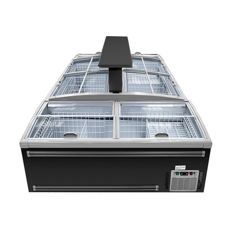 Low Temperature Low E Glass Sliding Door showcase Island Freezer for Meat