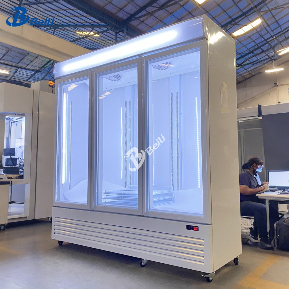 Commercial Glass Door Refrigerator Beer Cold Drink Fridge Drink Cooler Vertical Display Fridge