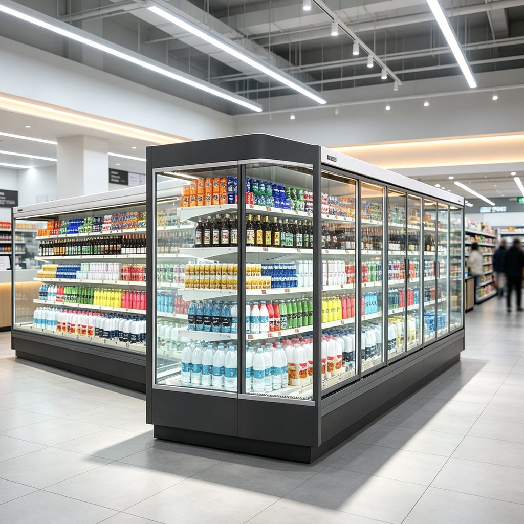 Commercial Vegetable Fruit Open Display Chiller Produce Refrigerated Showcase for Supermarket Grocery Store