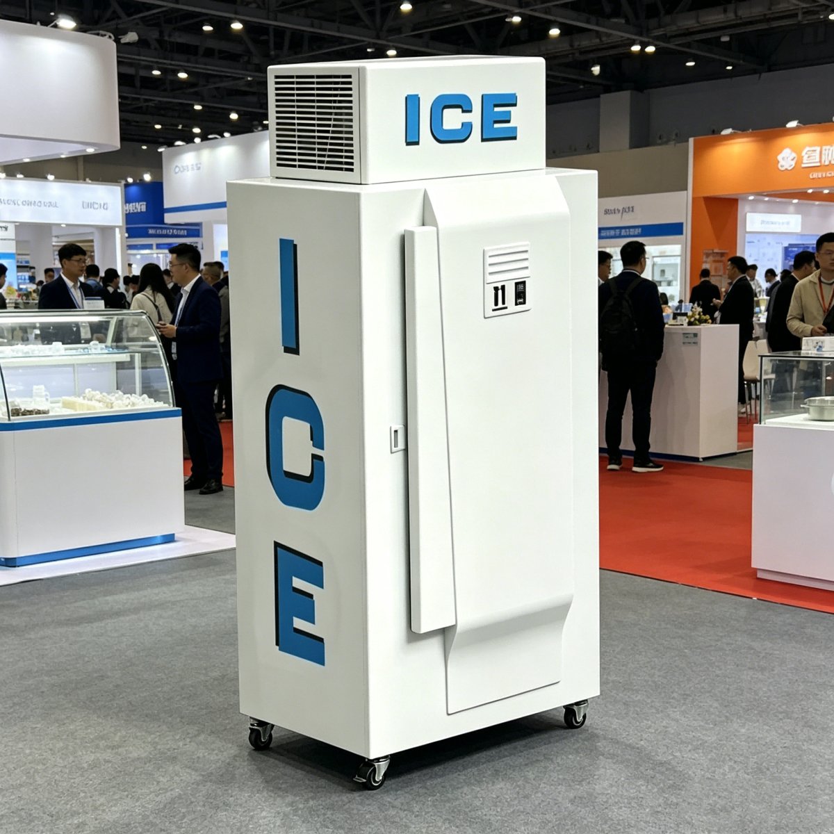 L-Large Capacity Upright Ice Storage Freezer Commercial Ice Merchandiser With Custom Sticker Available