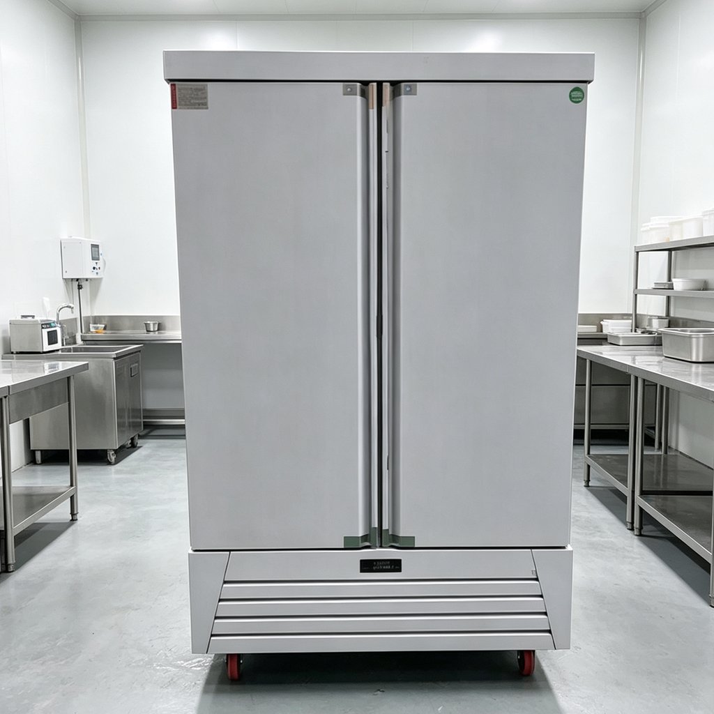 Dual Temperature Double Door Upright Commercial Freezer Stainless Steel Chiller