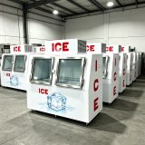 L-Commercial Double Glass Door Ice Storage Freezer Horizontal Bagged Ice Merchandiser Freezer for Gas Station Convenience Store