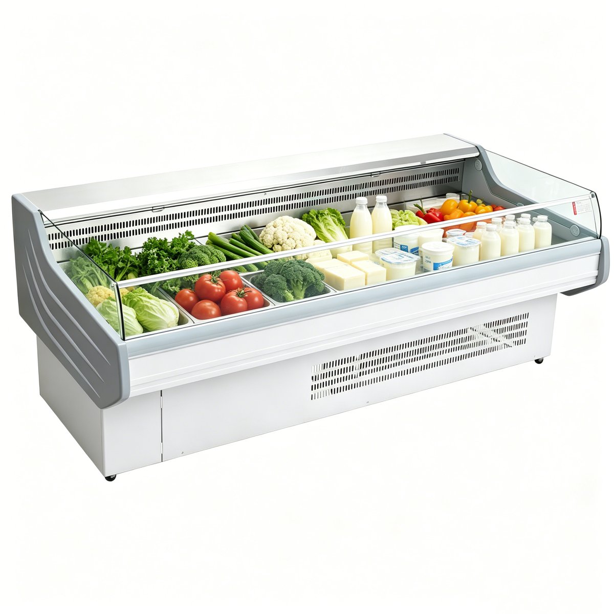 L- Stainless Steel Fresh Meat Refrigerated Showcase with LED Light