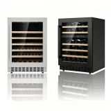 L-Undercounter Wine Fridge With Pull-out Beech Racks Digital Touch Control Compact Home Wine Cabinet