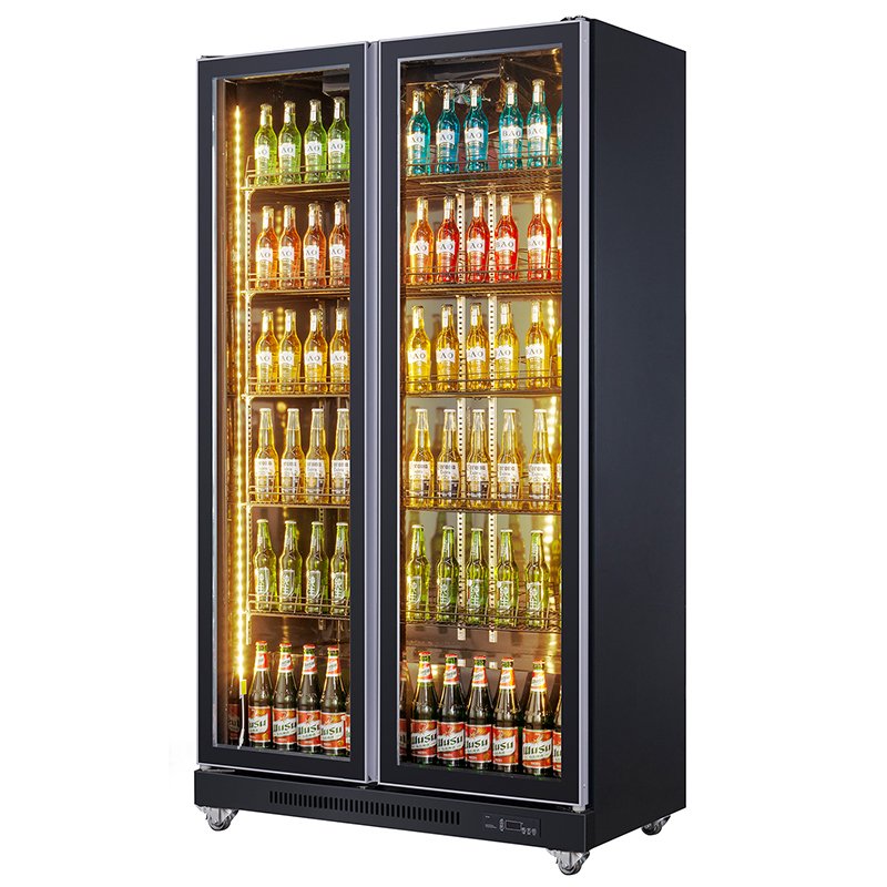 Large Capacity 3 Door Beer Bottle Cooler Glass Door Commercial Beer Fridge