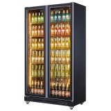 Large Capacity 3 Door Beer Bottle Cooler Glass Door Commercial Beer Fridge