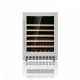 L-Undercounter Wine Fridge With Pull-out Beech Racks Digital Touch Control Compact Home Wine Cabinet