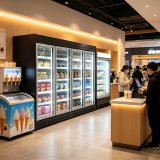 Digital Thermostat Control Upright Display Freezer -18~-22℃ Frozen Merchandise Showcase for Frozen Food Retail