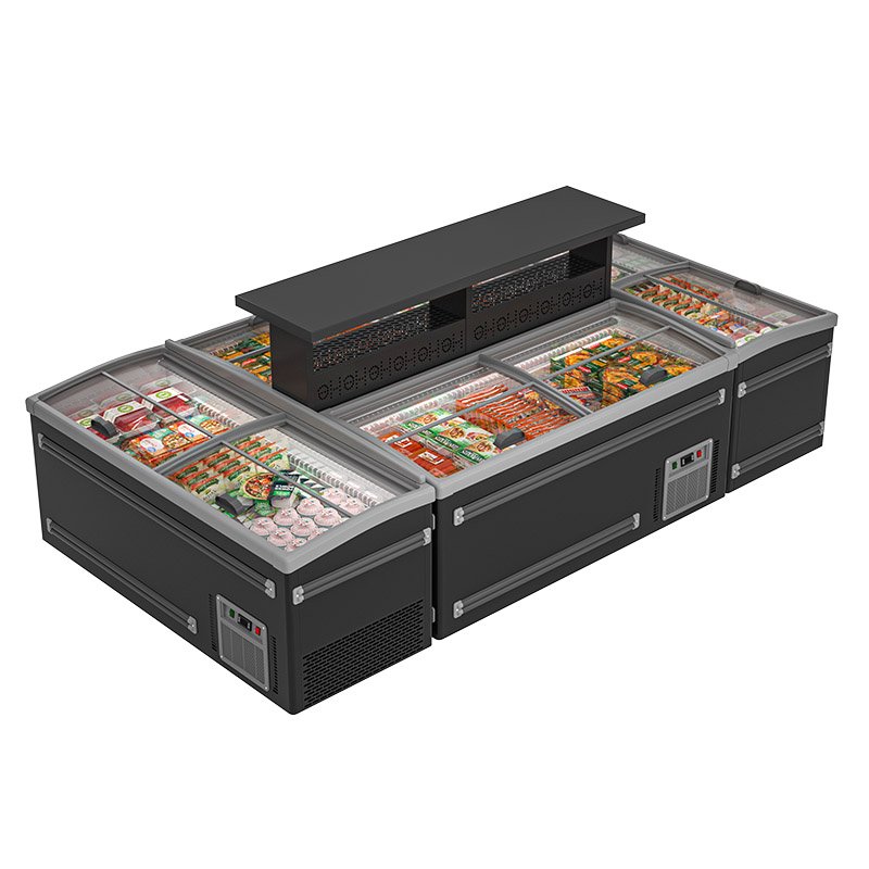 Commercial Combination Island Display Refrigerator Cabinet Supermarket Open Freezer