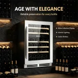 C-Dual Use Freestanding Embedded Wine Cooler 165L Adjustable Temp 5 to 20 Degrees