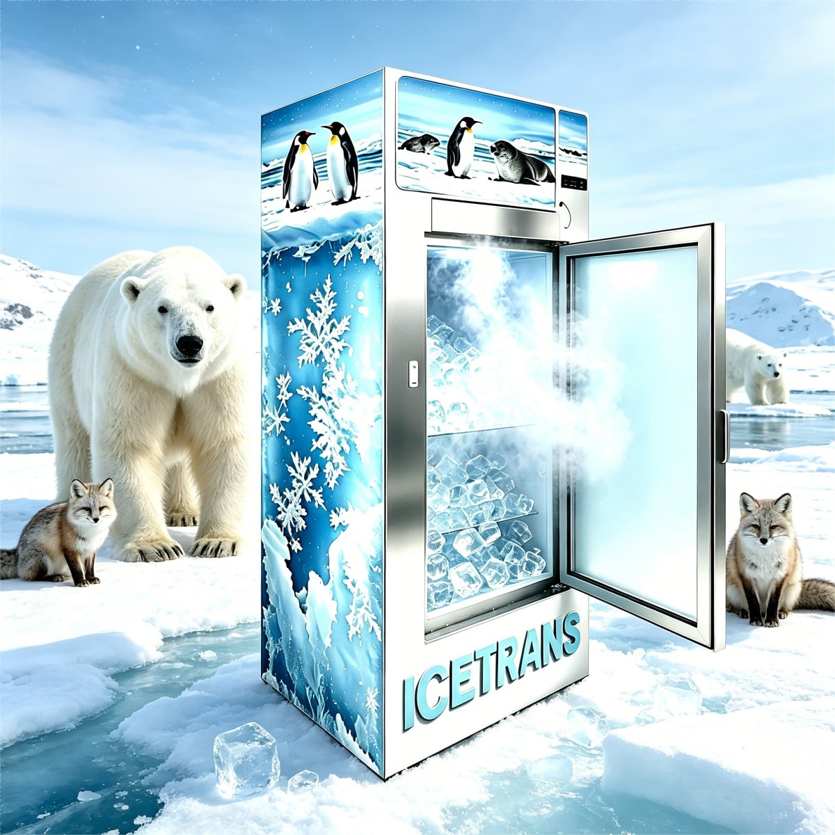 G-Frost Ice Pattern Stainless Steel Vertical Retail Fridge Unit