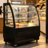 Front & Rear Double Door Cake Display Cooler Commercial Bakery Service Showcase