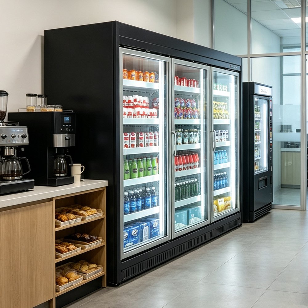 Eco Friendly Commercial Drink Fridge Precise Temp Control Glass Door Display Chiller for Fresh Beverage