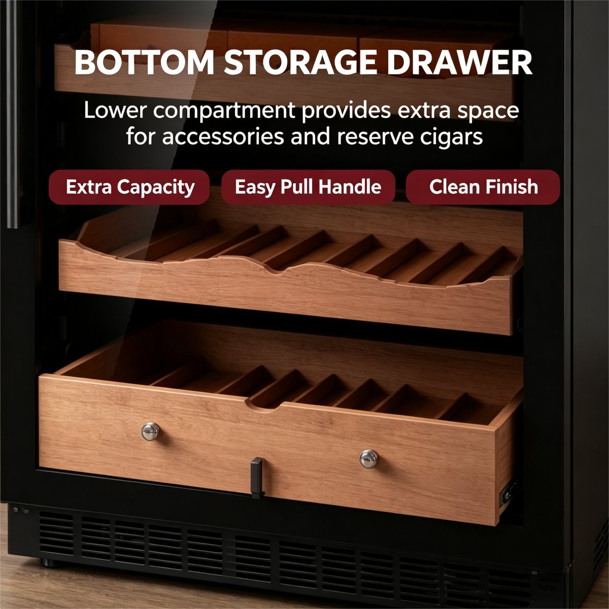 C-Built-in Freestanding Dual Use Compressor Cigar Cabinet 375L For Cigar Aging Collection