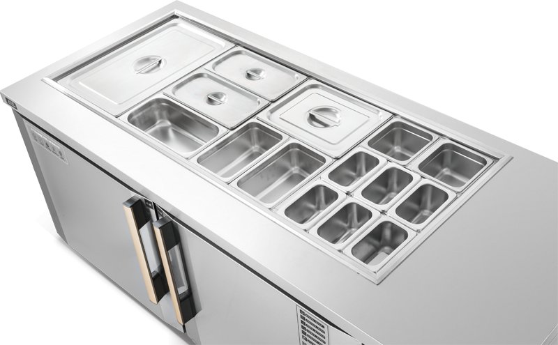 Hot Sale Salad Bar Cooler Pizza Sandwich Prep Table Freezer Refrigerator